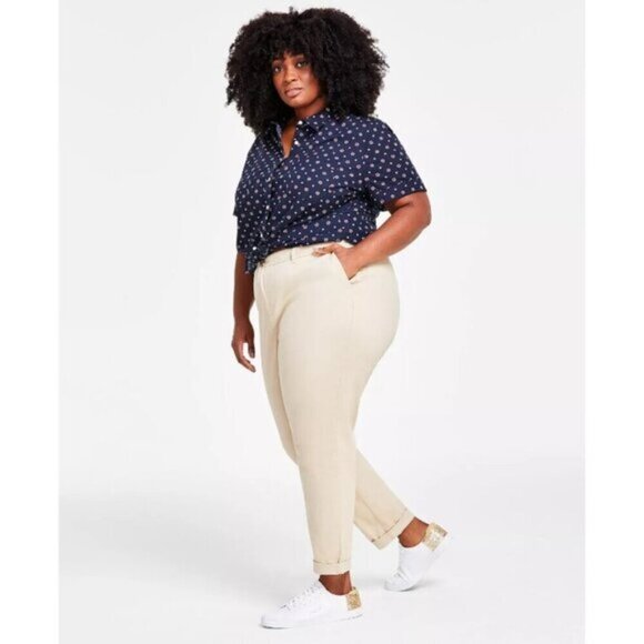 Tommy Hilfiger Flex Plus Size 14W Light Beige Hampton Chino Pants NWT - Picture 3 of 6